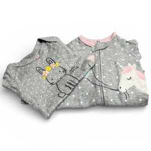 Baby Bunny Onesie & Unicorn Sleeper Set